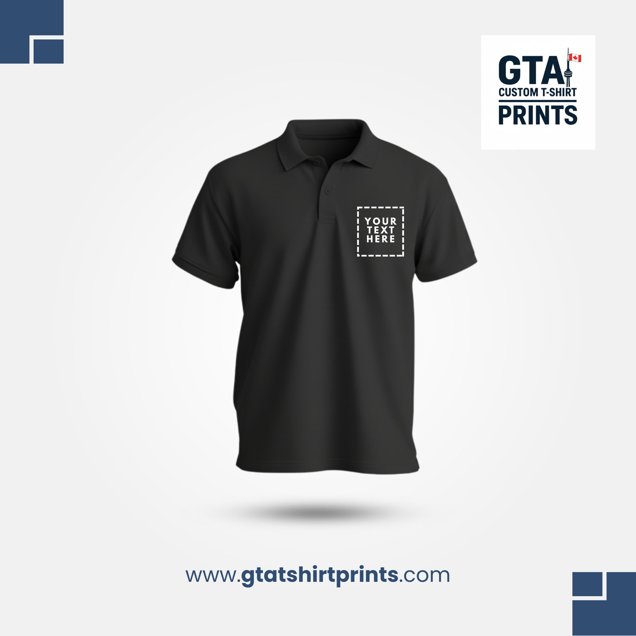 Custom Polo Shirt — Add Your Logo or Text | GTA Custom T-Shirt Prints